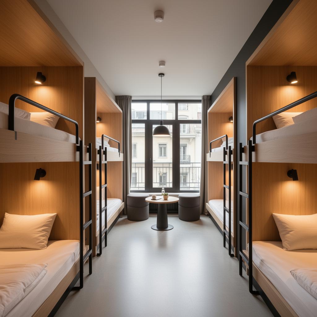 Moderna premium hostelska soba sa zajedničkim krevetima